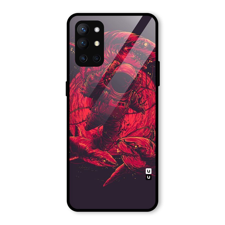Coloured Spaceman Glass Back Case for OnePlus 9R