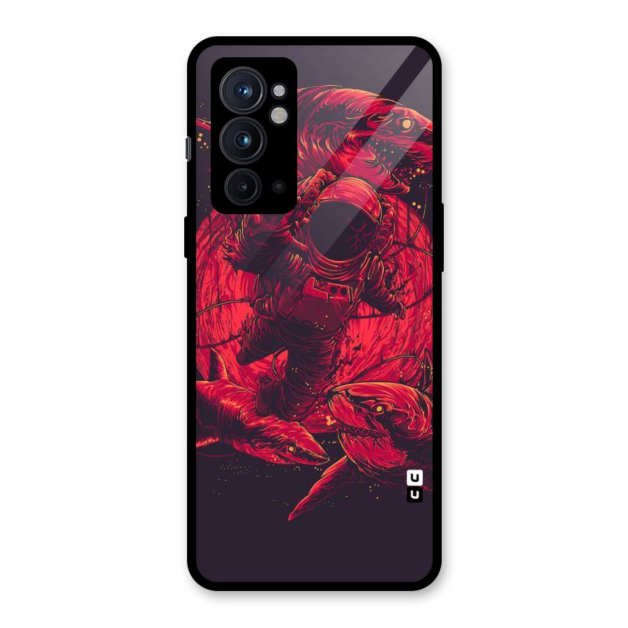 Coloured Spaceman Glass Back Case for OnePlus 9RT 5G
