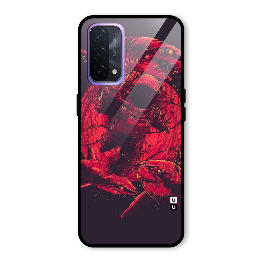 Coloured Spaceman Glass Back Case for Oppo A74 5G