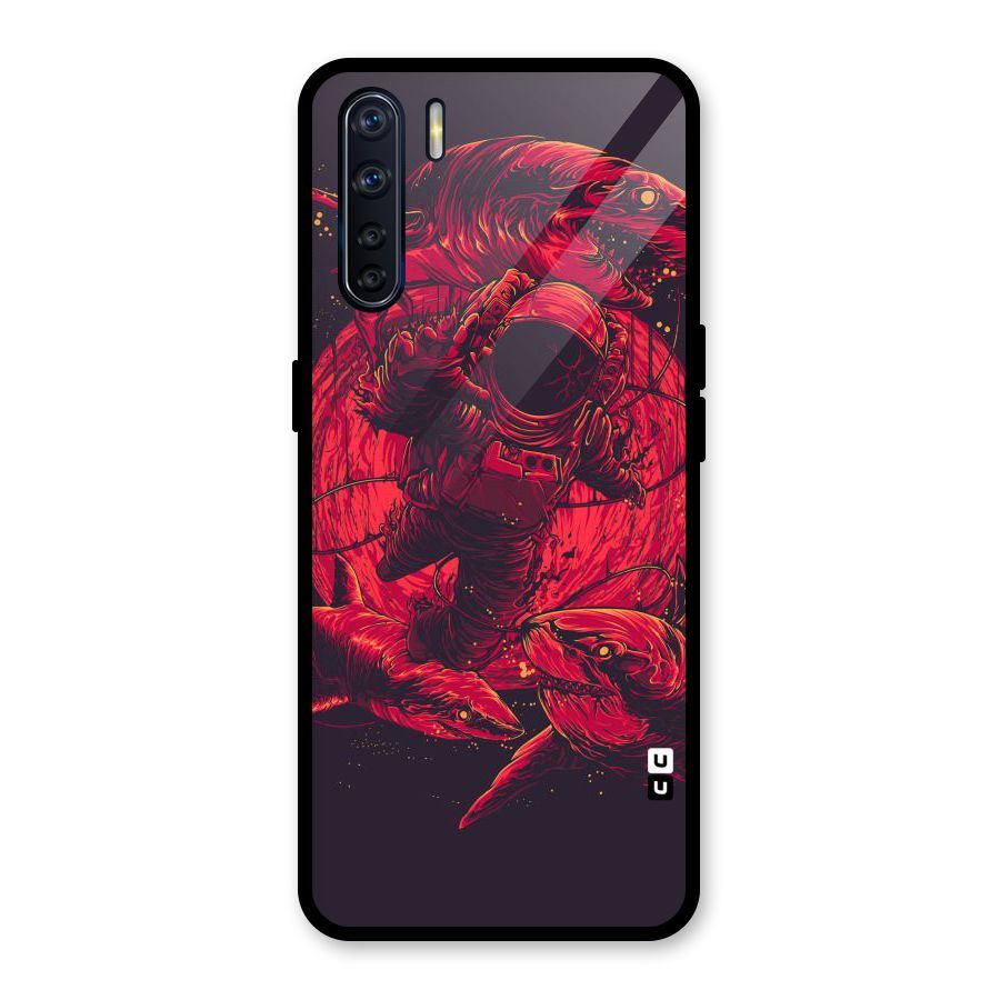 Coloured Spaceman Glass Back Case for Oppo F15