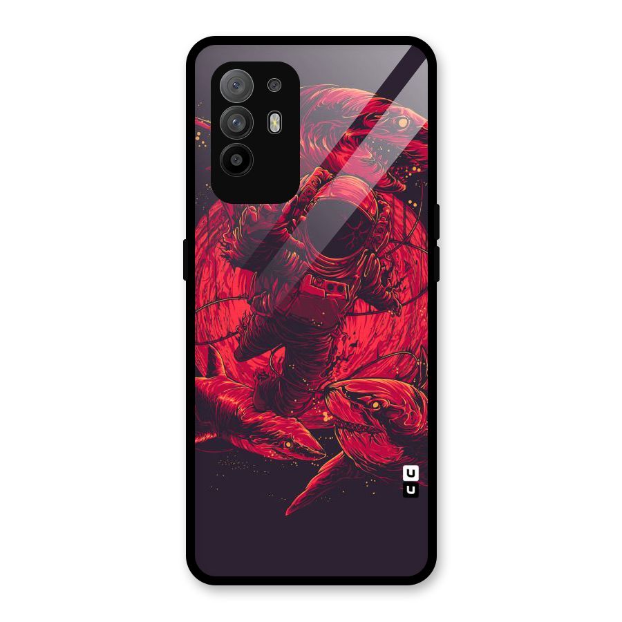 Coloured Spaceman Glass Back Case for Oppo F19 Pro Plus 5G