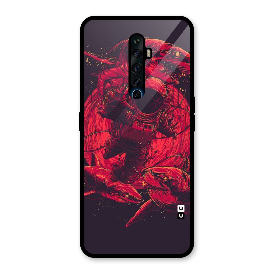 Coloured Spaceman Glass Back Case for Oppo Reno2 F