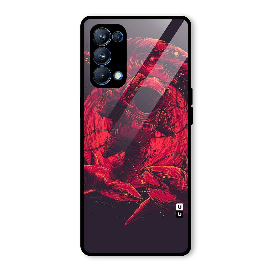 Coloured Spaceman Glass Back Case for Oppo Reno5 Pro 5G