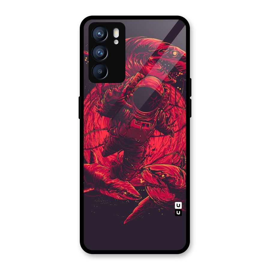 Coloured Spaceman Glass Back Case for Oppo Reno6 5G
