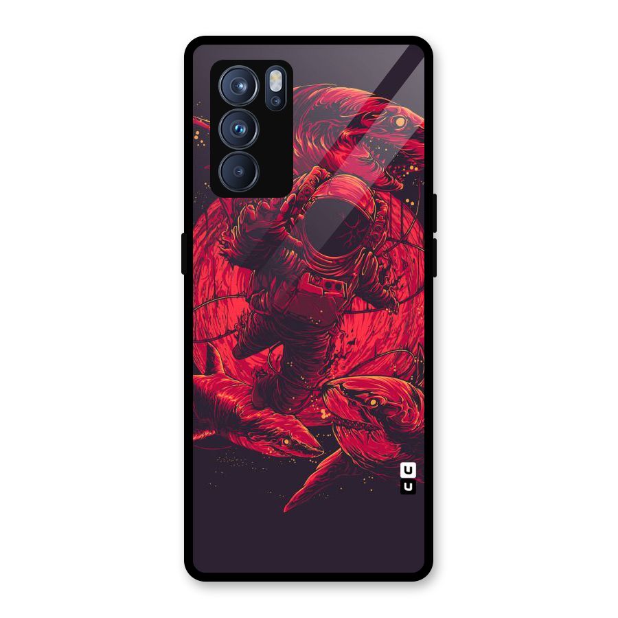 Coloured Spaceman Glass Back Case for Oppo Reno6 Pro 5G