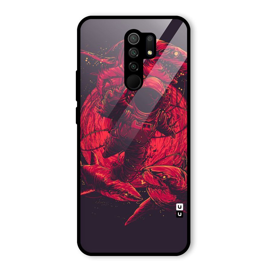 Coloured Spaceman Glass Back Case for Poco M2