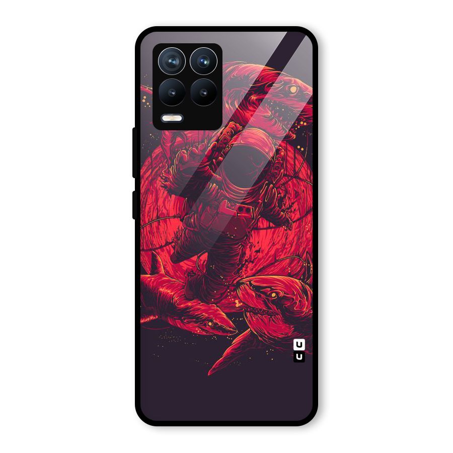 Coloured Spaceman Glass Back Case for Realme 8