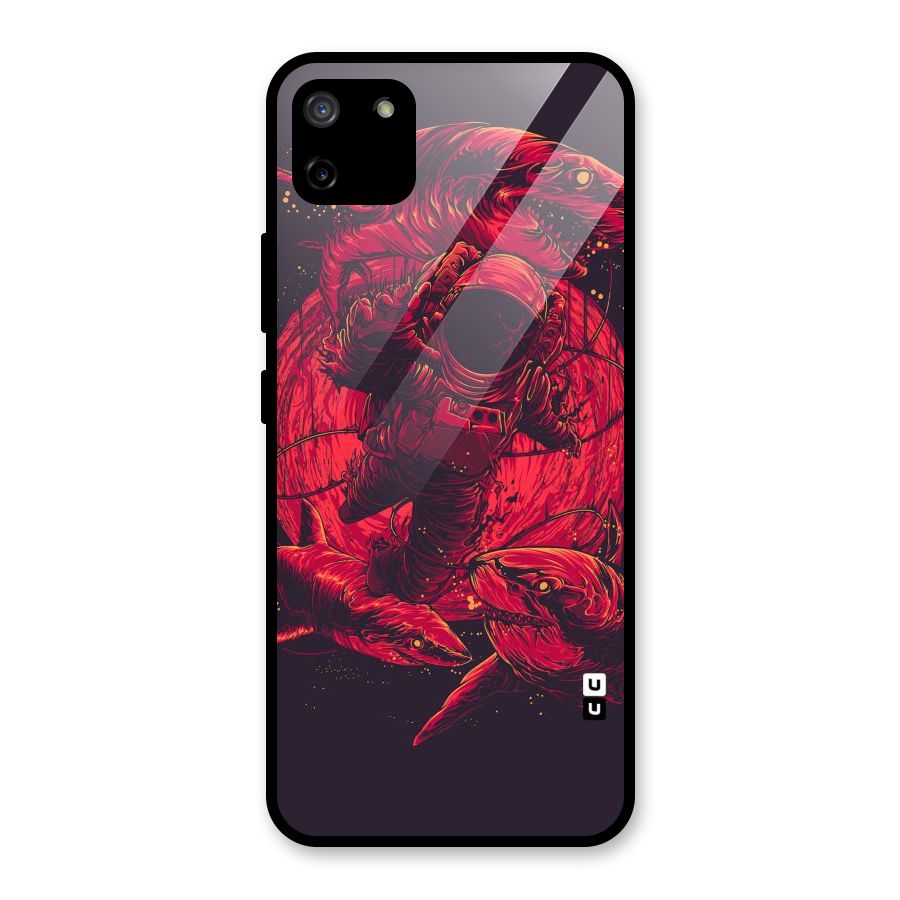 Coloured Spaceman Glass Back Case for Realme C11