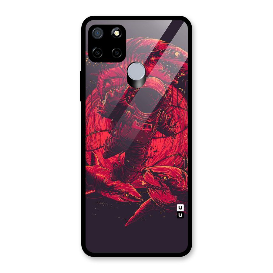 Coloured Spaceman Glass Back Case for Realme C12