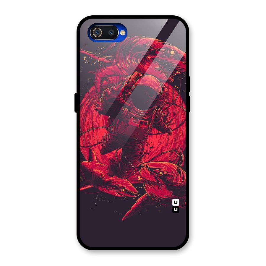 Coloured Spaceman Glass Back Case for Realme C2