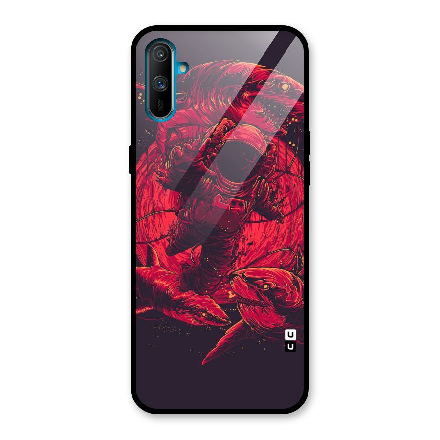 Coloured Spaceman Glass Back Case for Realme C3