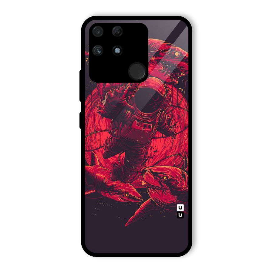 Coloured Spaceman Glass Back Case for Realme Narzo 50A