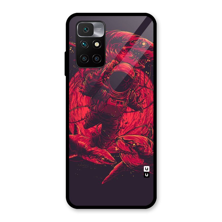 Coloured Spaceman Glass Back Case for Redmi 10 Prime