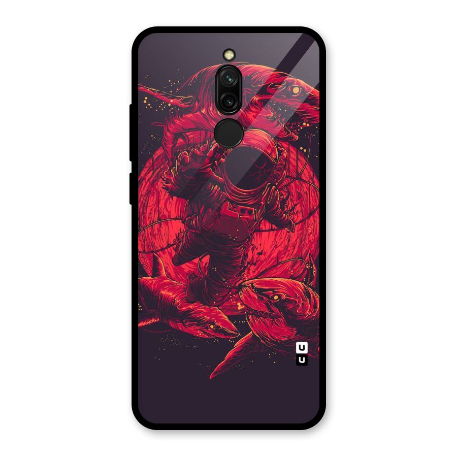 Coloured Spaceman Glass Back Case for Redmi 8