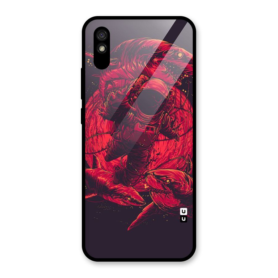 Coloured Spaceman Glass Back Case for Redmi 9A