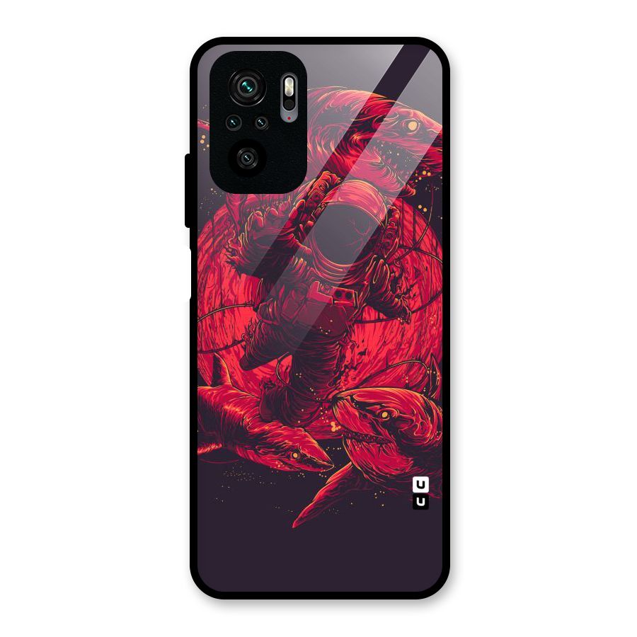 Coloured Spaceman Glass Back Case for Redmi Note 10S