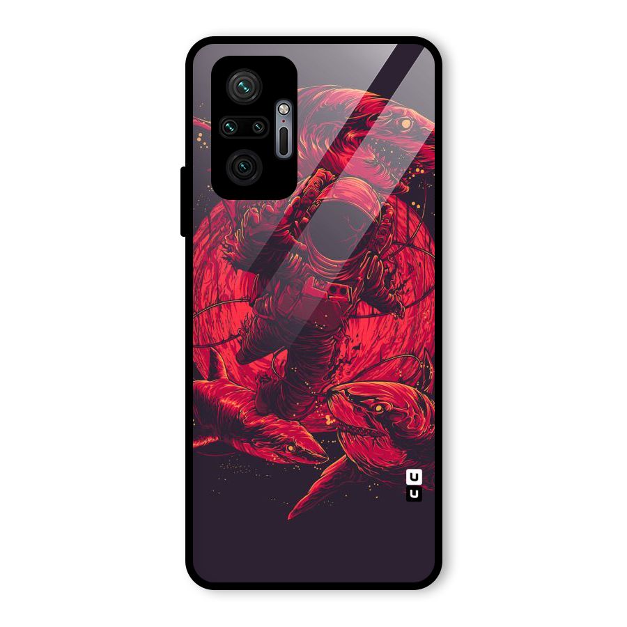 Coloured Spaceman Glass Back Case for Redmi Note 10 Pro Max