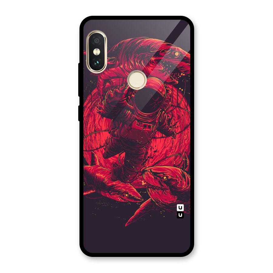 Coloured Spaceman Glass Back Case for Redmi Note 5 Pro