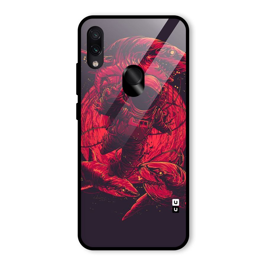 Coloured Spaceman Glass Back Case for Redmi Note 7 Pro