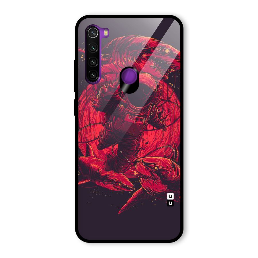 Coloured Spaceman Glass Back Case for Redmi Note 8