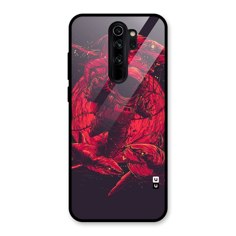 Coloured Spaceman Glass Back Case for Redmi Note 8 Pro