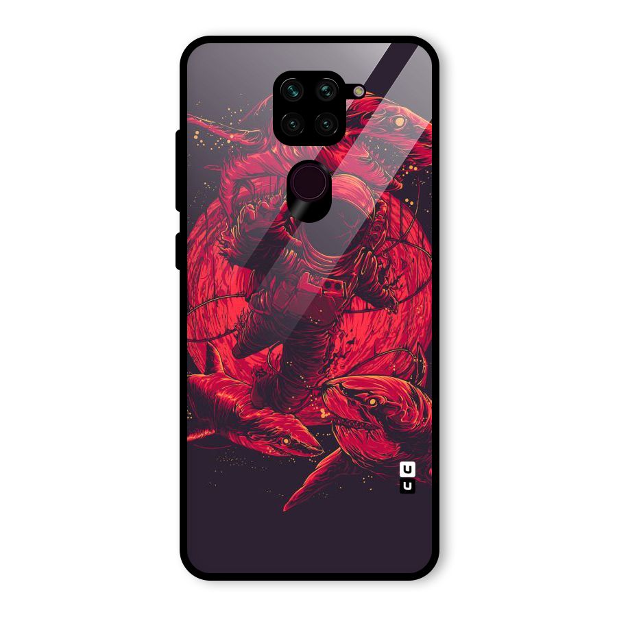 Coloured Spaceman Glass Back Case for Redmi Note 9