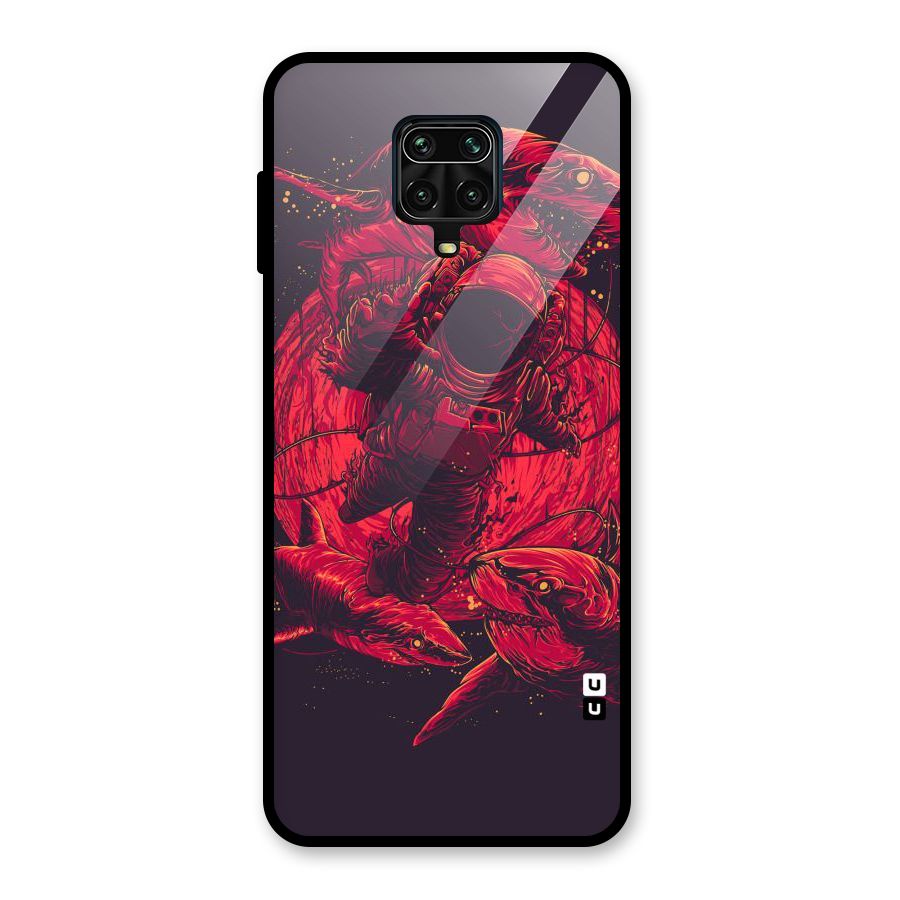 Coloured Spaceman Glass Back Case for Redmi Note 9 Pro Max