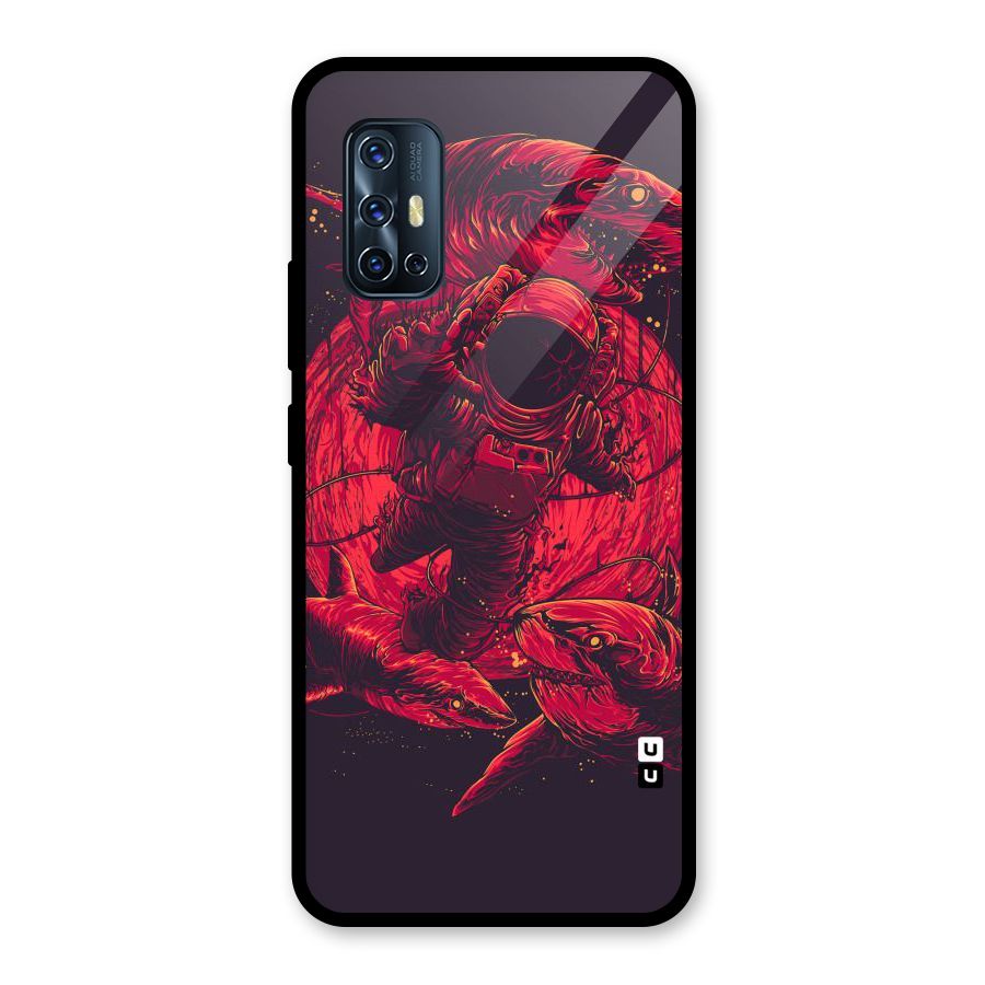 Coloured Spaceman Glass Back Case for Vivo V17