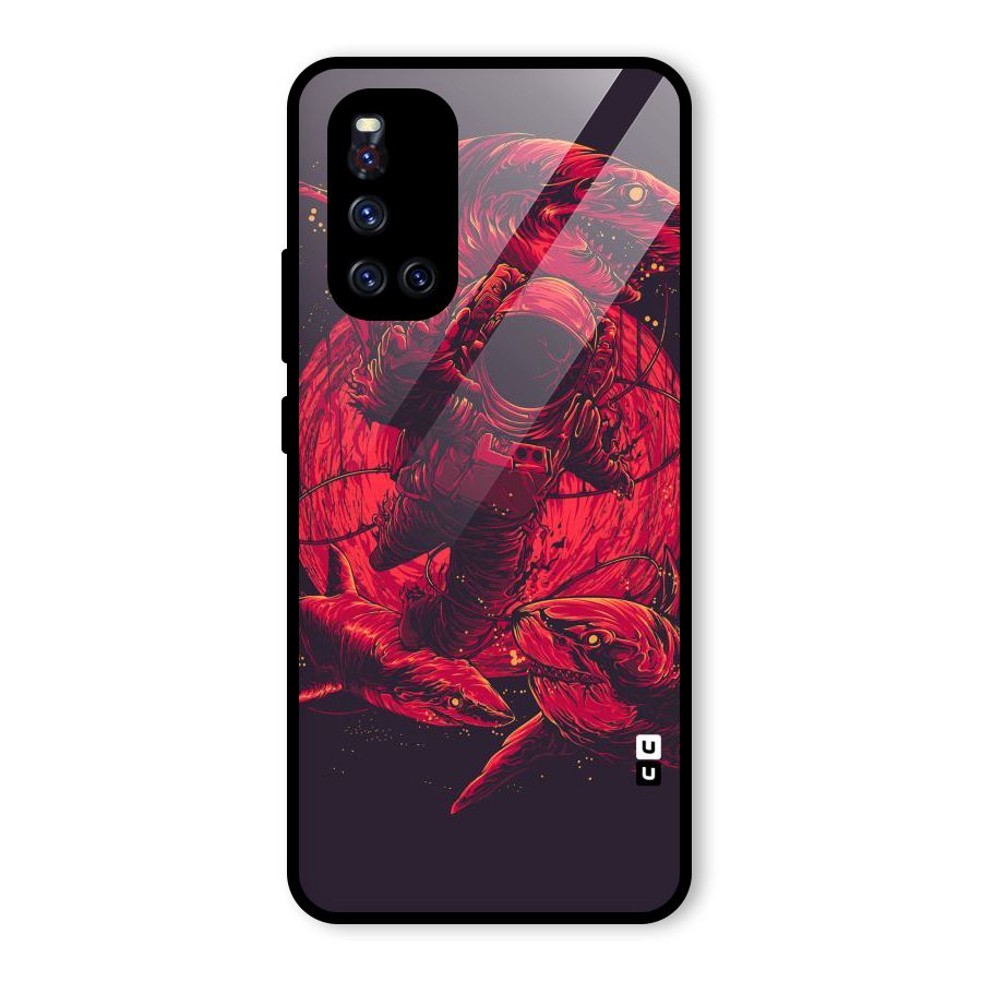 Coloured Spaceman Glass Back Case for Vivo V19