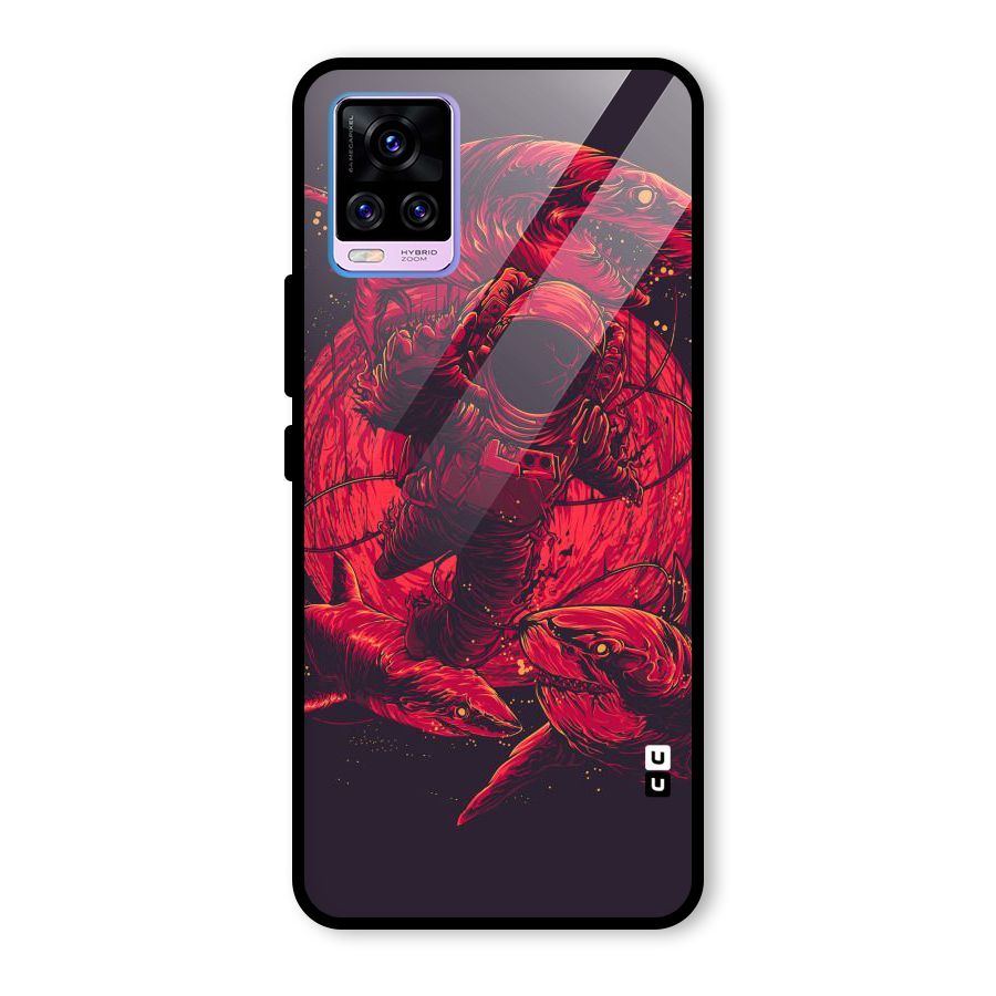 Coloured Spaceman Glass Back Case for Vivo V20 Pro
