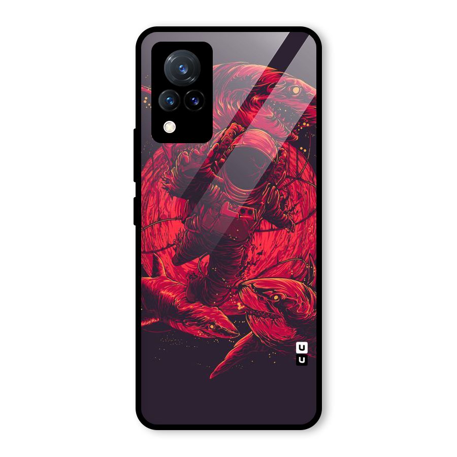 Coloured Spaceman Glass Back Case for Vivo V21 5G