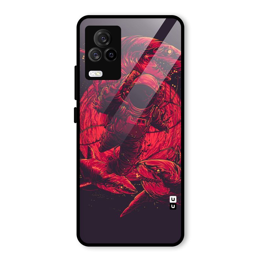 Coloured Spaceman Glass Back Case for Vivo iQOO 7 Legend 5G