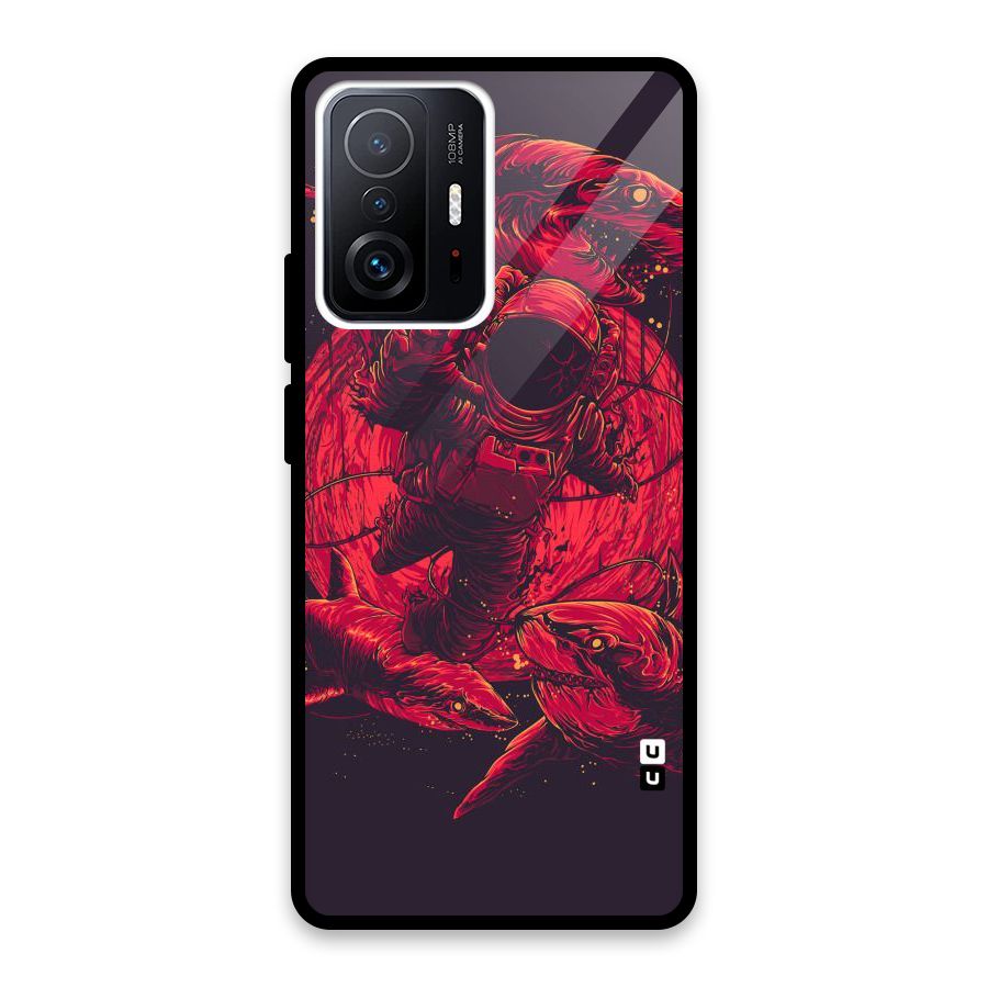 Coloured Spaceman Glass Back Case for Xiaomi 11T Pro