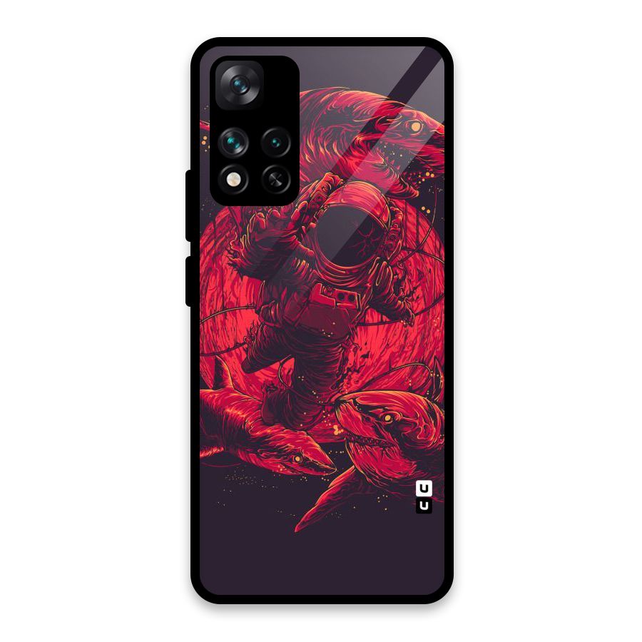 Coloured Spaceman Glass Back Case for Xiaomi 11i HyperCharge 5G