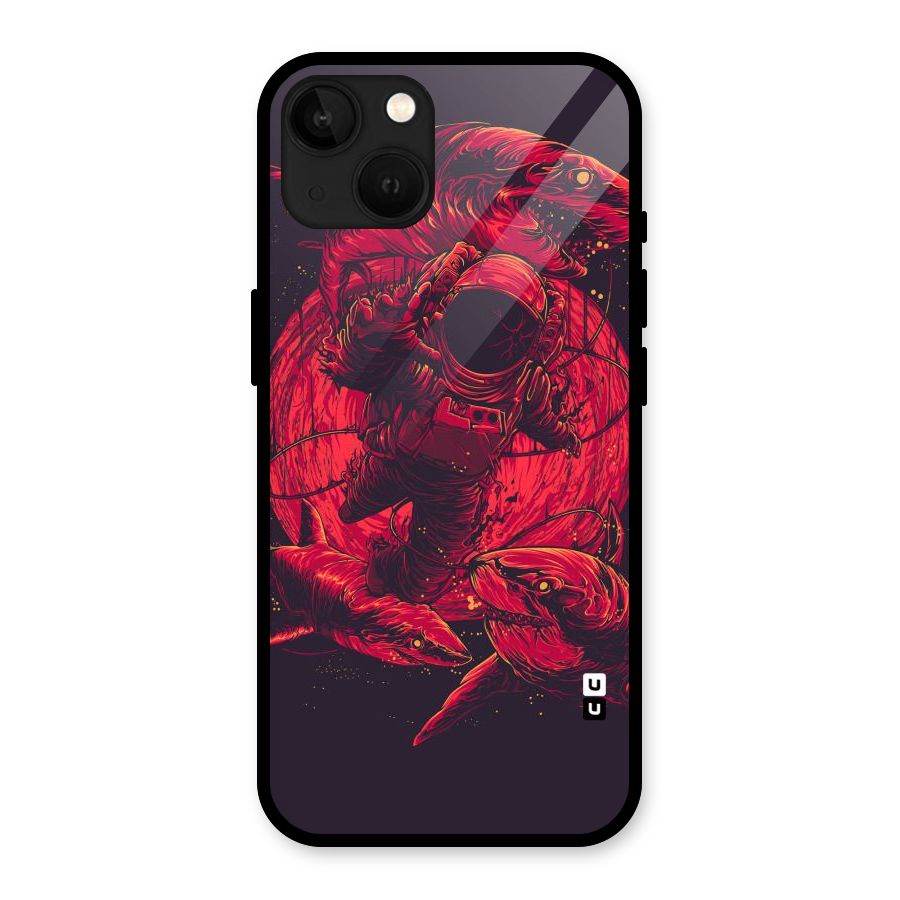 Coloured Spaceman Glass Back Case for iPhone 13
