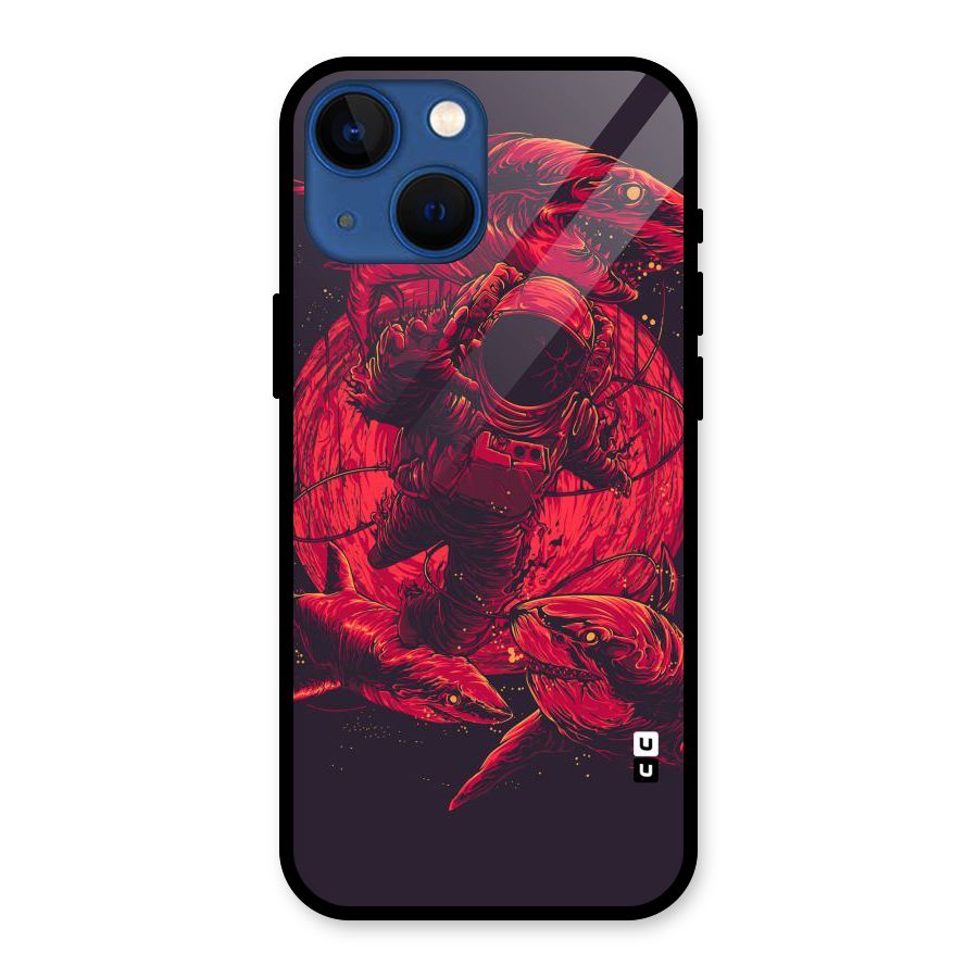 Coloured Spaceman Glass Back Case for iPhone 13 Mini