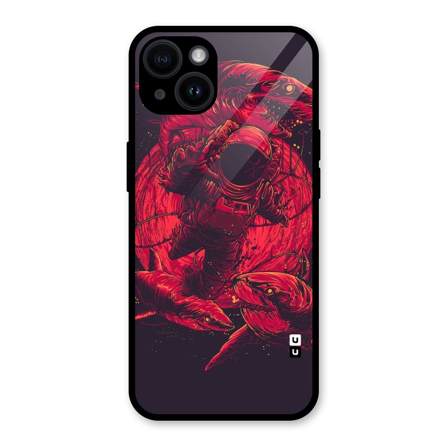Coloured Spaceman Glass Back Case for iPhone 14