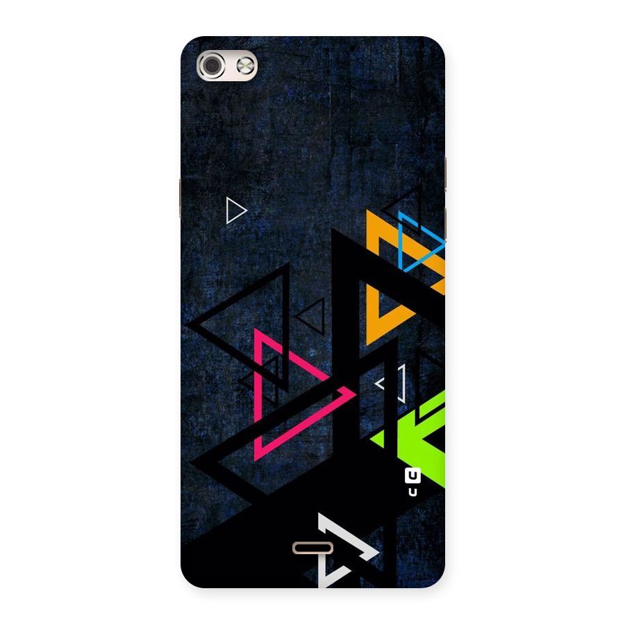 Coloured Triangles Back Case for Micromax Canvas Silver 5