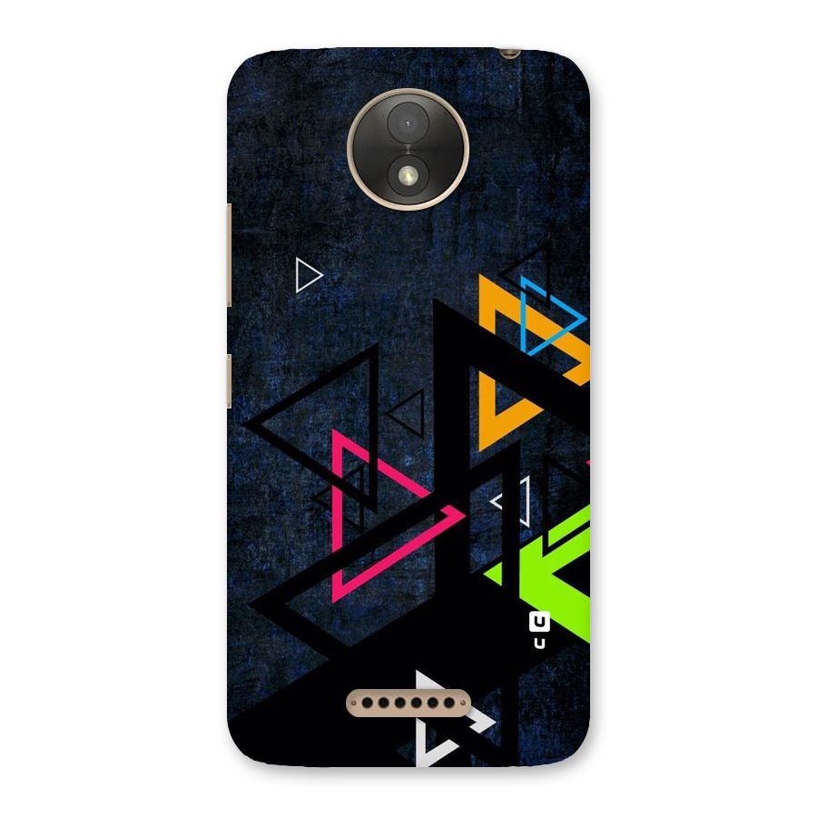 Coloured Triangles Back Case for Moto C Plus
