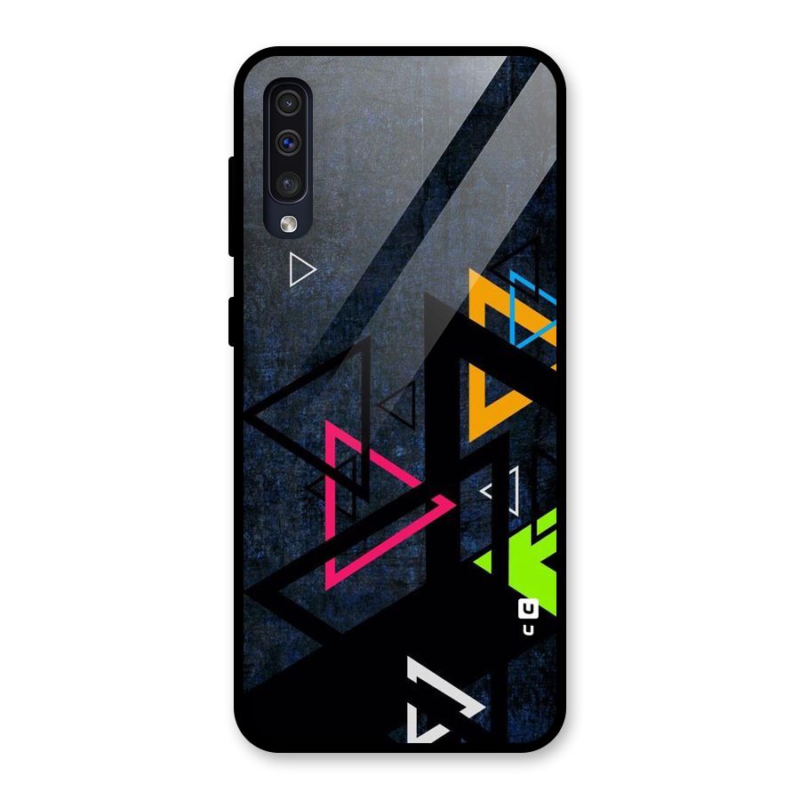 Coloured Triangles Glass Back Case for Galaxy A30s