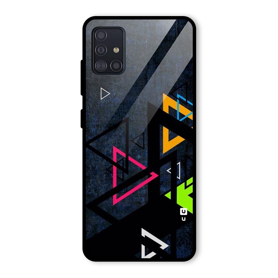 Coloured Triangles Glass Back Case for Galaxy A51