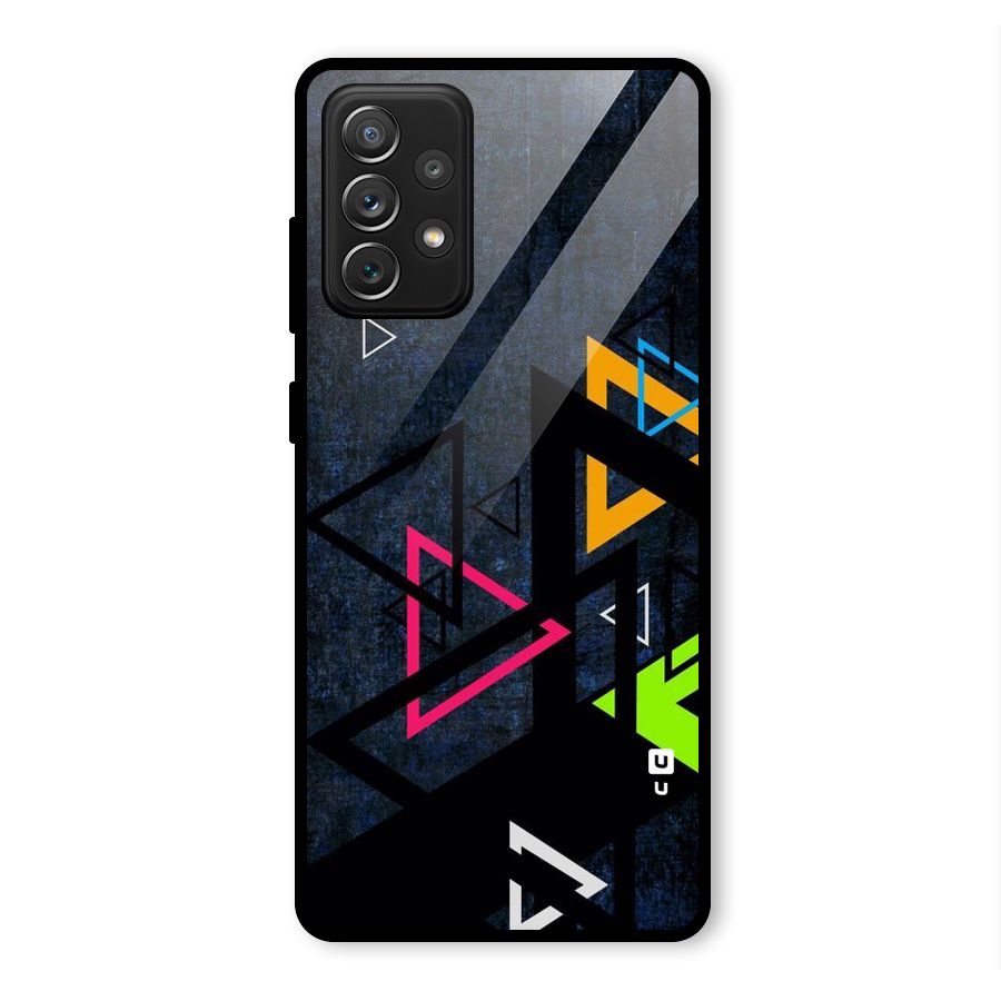 Coloured Triangles Glass Back Case for Galaxy A72