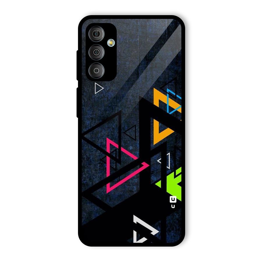 Coloured Triangles Glass Back Case for Galaxy F23