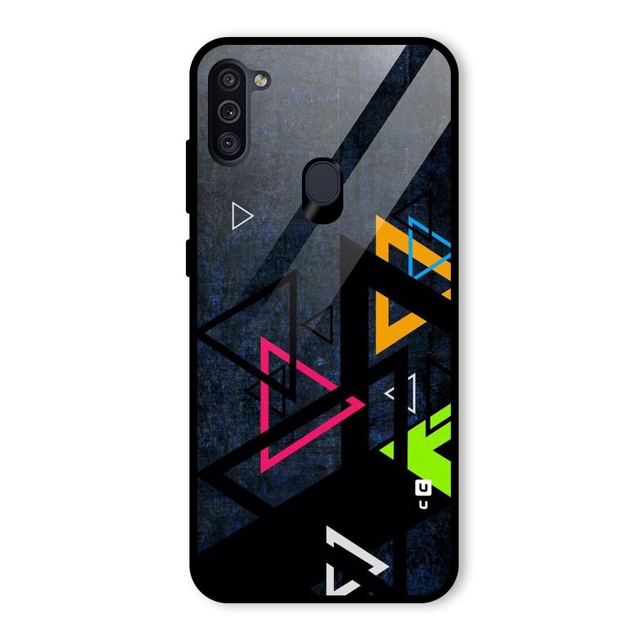 Coloured Triangles Glass Back Case for Galaxy M11