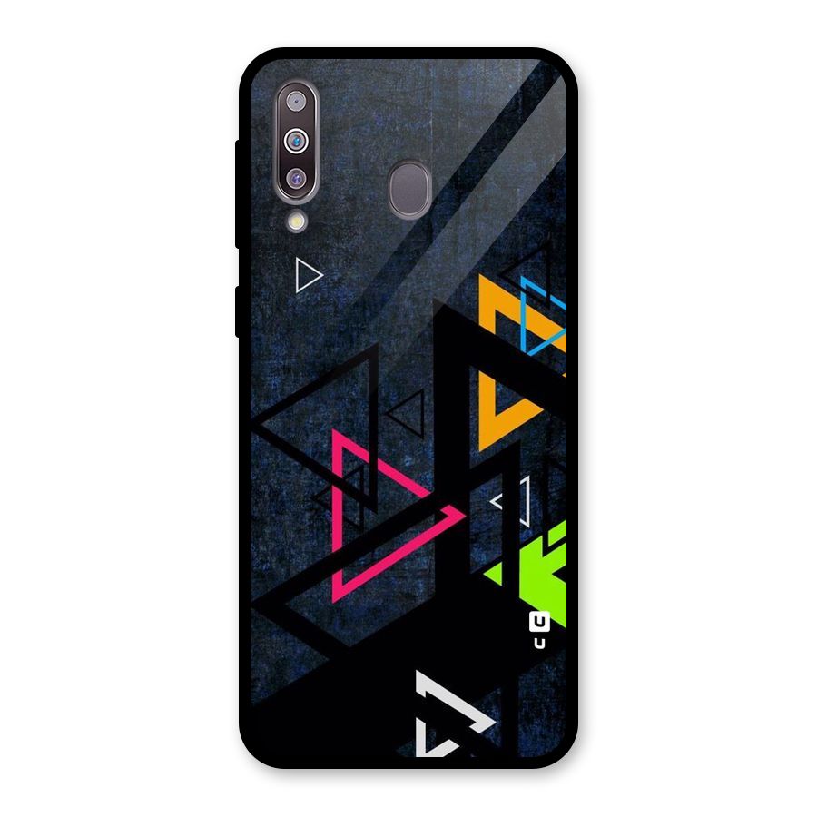 Coloured Triangles Glass Back Case for Galaxy M30
