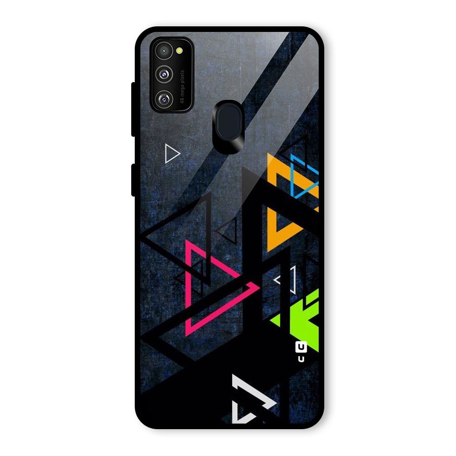 Coloured Triangles Glass Back Case for Galaxy M30s