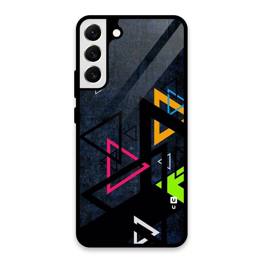 Coloured Triangles Glass Back Case for Galaxy S22 Plus 5G