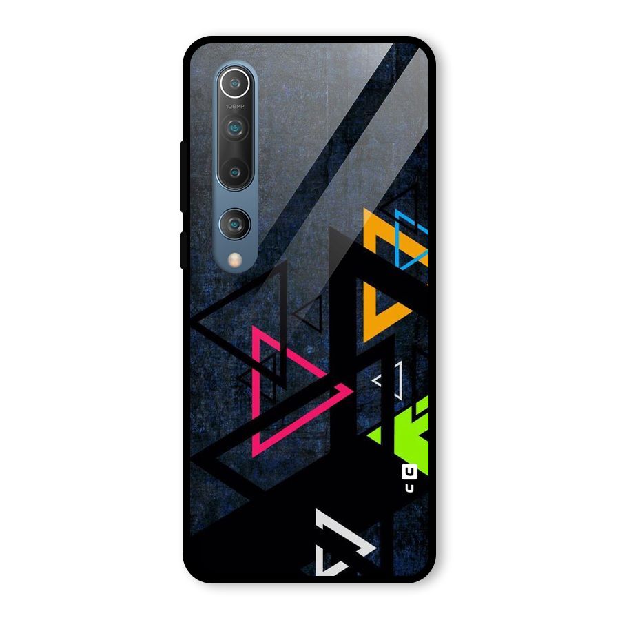 Coloured Triangles Glass Back Case for Mi 10