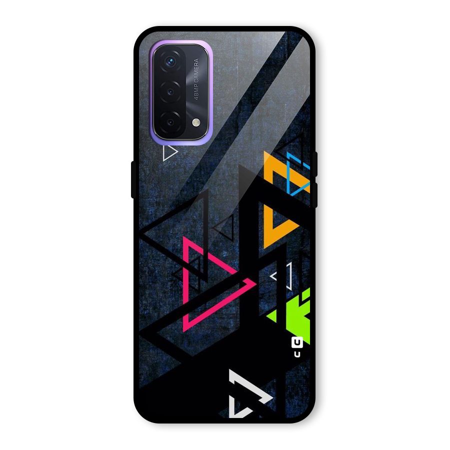 Coloured Triangles Glass Back Case for Oppo A74 5G