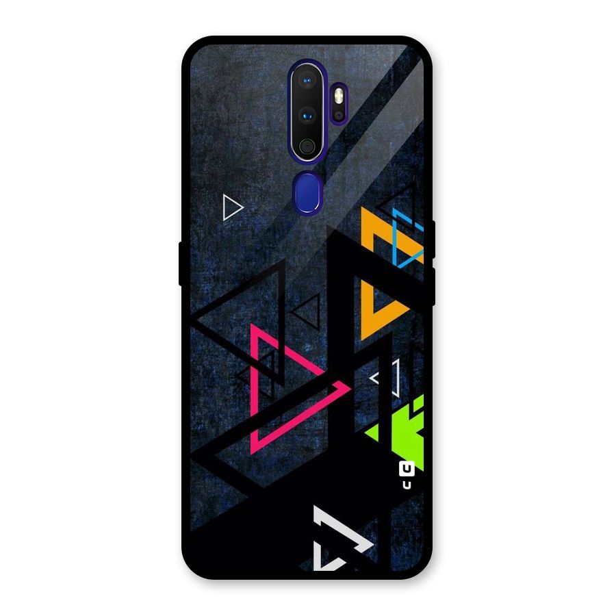 Coloured Triangles Glass Back Case for Oppo A9 (2020)